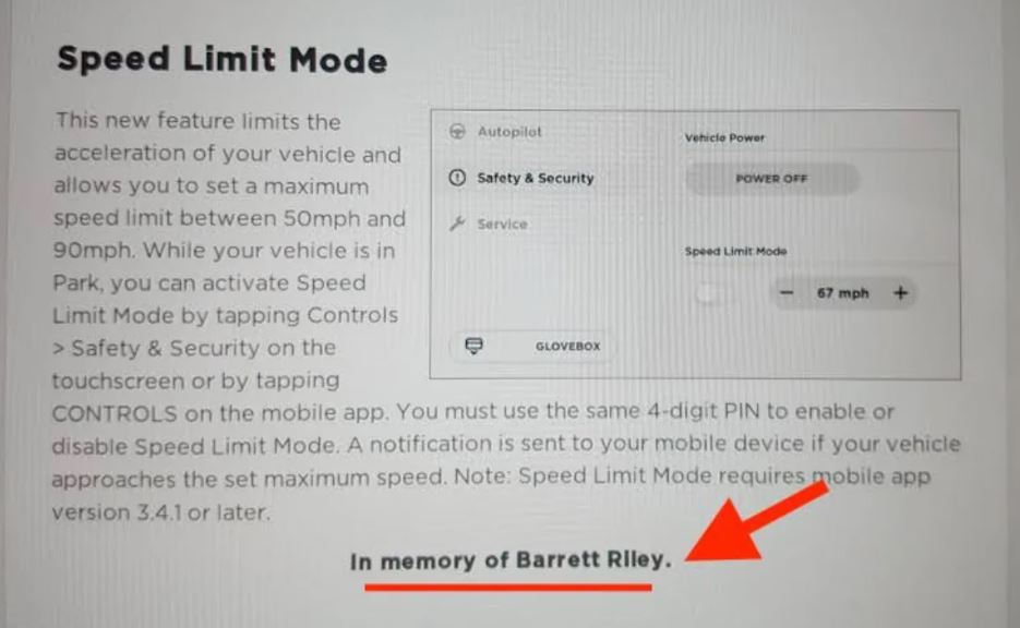 Speed limit mode