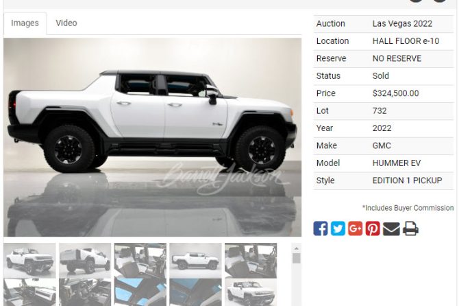 hummer ev auction