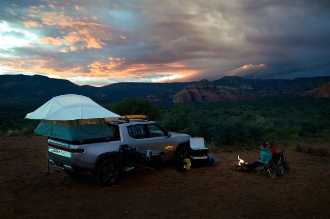 rivian camping
