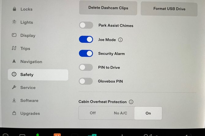 tesla cabin overheat protection