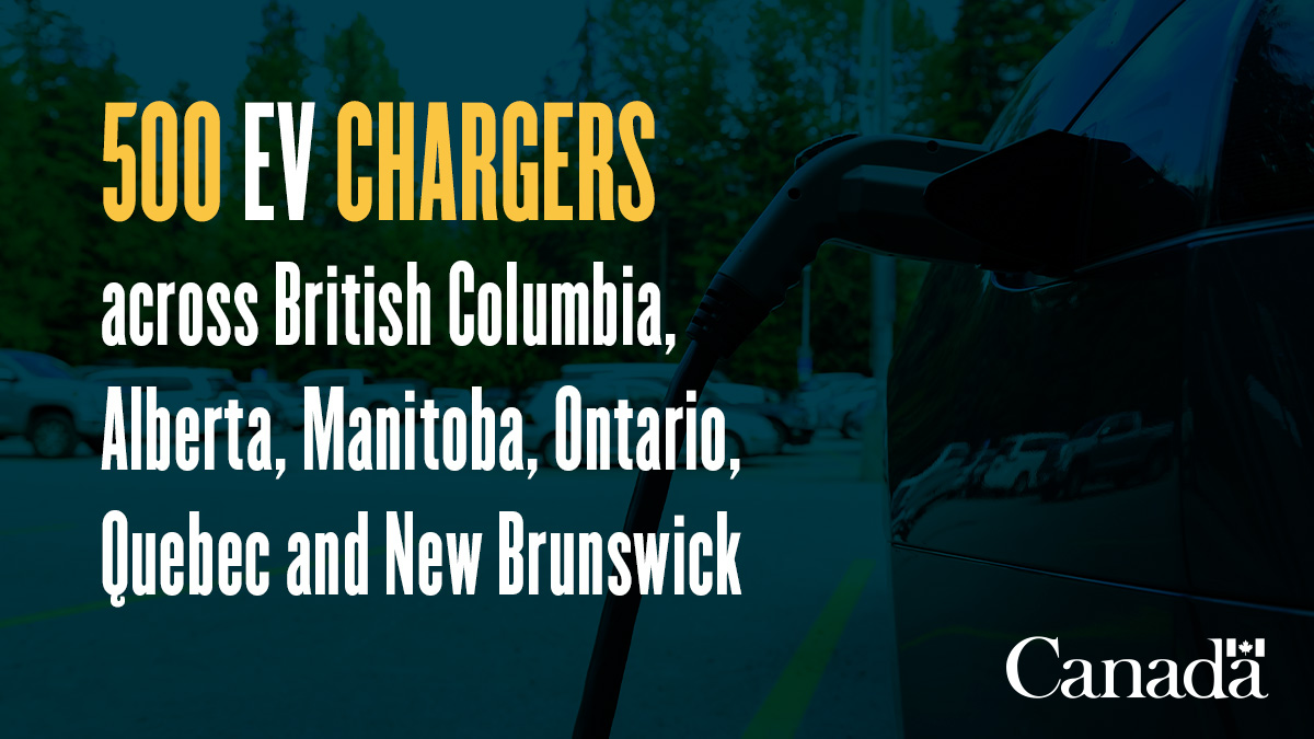 500 new EV chargers announced across Canada by federal government