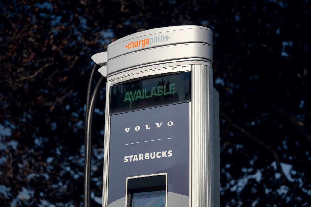 Provo, Utah, gets the first Starbucks and Volvo EV charger Drive Tesla