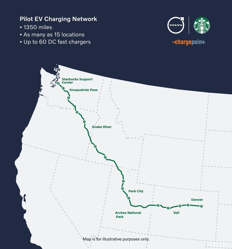 Provo, Utah, gets the first Starbucks and Volvo EV charger Drive Tesla