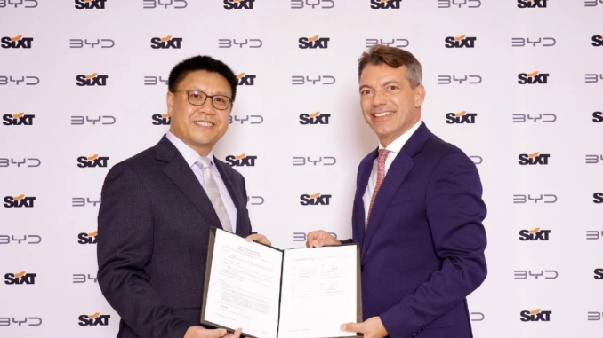 BYD and SIXT signs agreement on 100000 EVs courtesy of BYD
