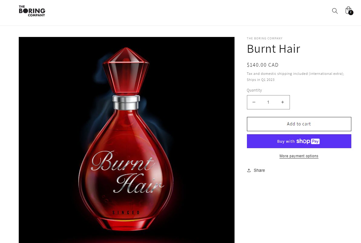 The Boring Company launches Burnt Hair cologne after Elon Musk tweet joke -  Drive Tesla