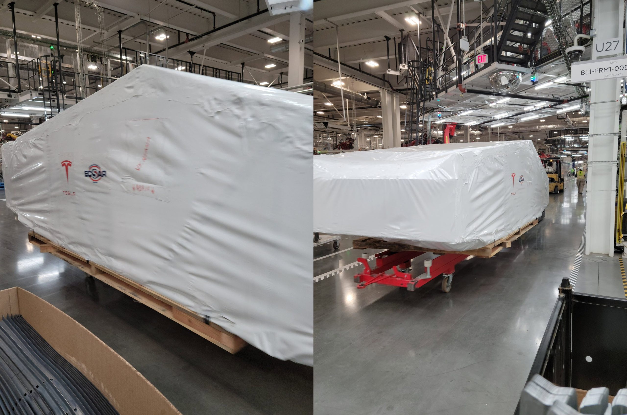 Tesla Cybertruck Bodies Spotted Under Wraps Inside Giga Texas Revealing ...