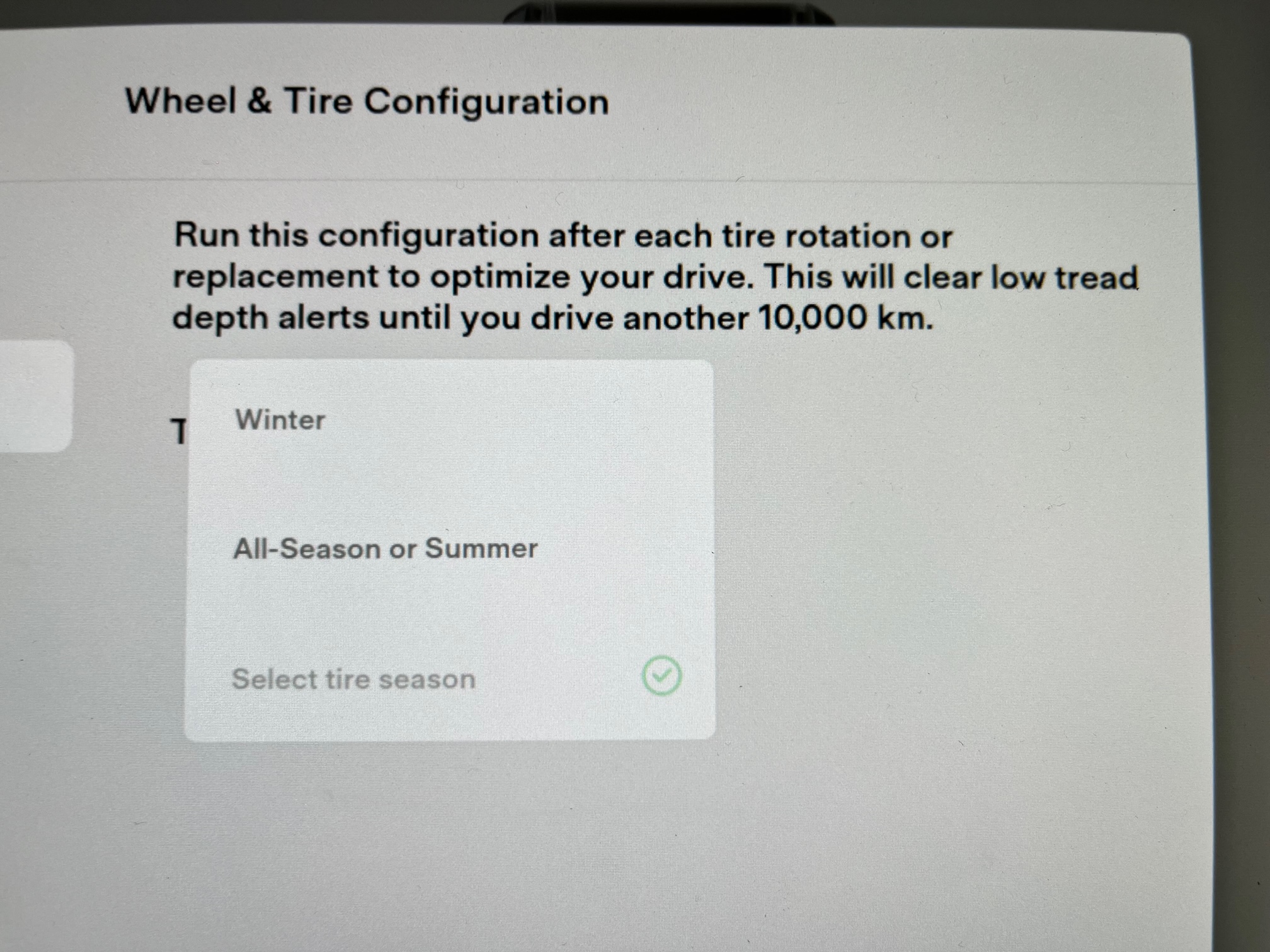 Tesla adds 'Tire Season' option to incar settings Drive Tesla