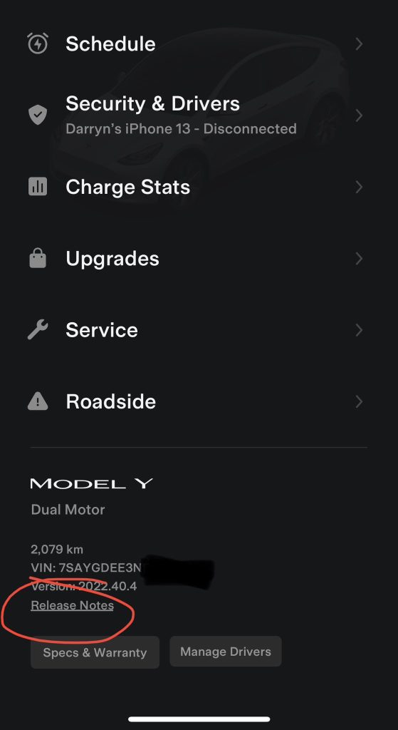 Tesla mobile app update adds vehicle release notes and more - Drive Tesla