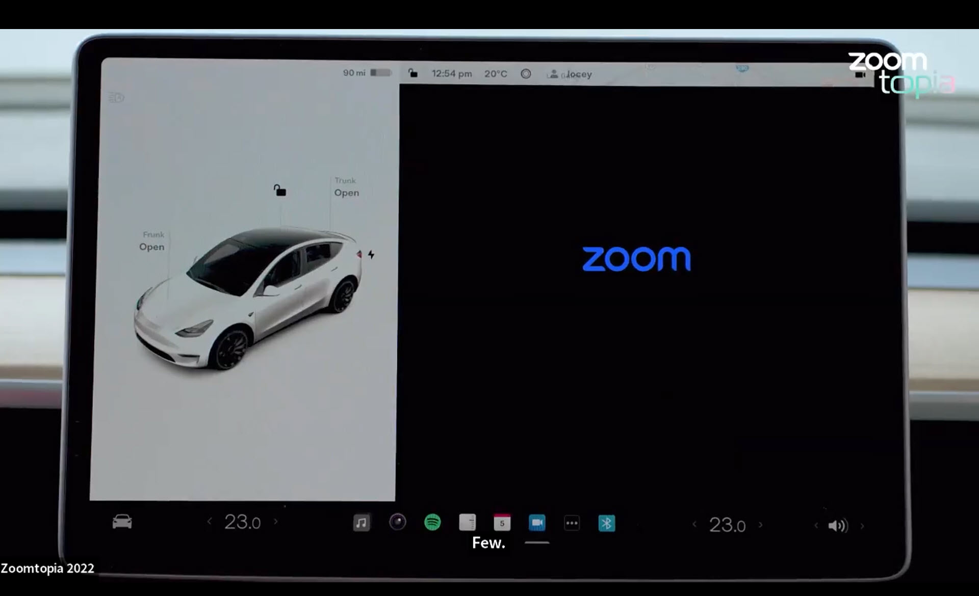 Zoom en la aplicación Tesla