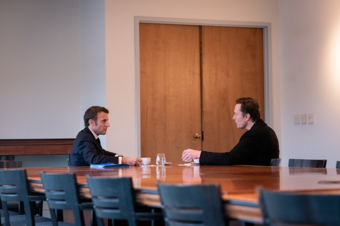Macron with Musk