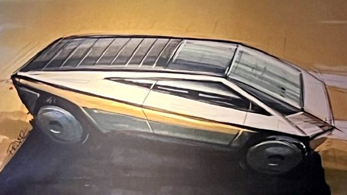 Tesla Cybertruck two-door courtesy of MISSJILIANNE on TWITTER