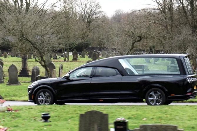 mach-e hearse side