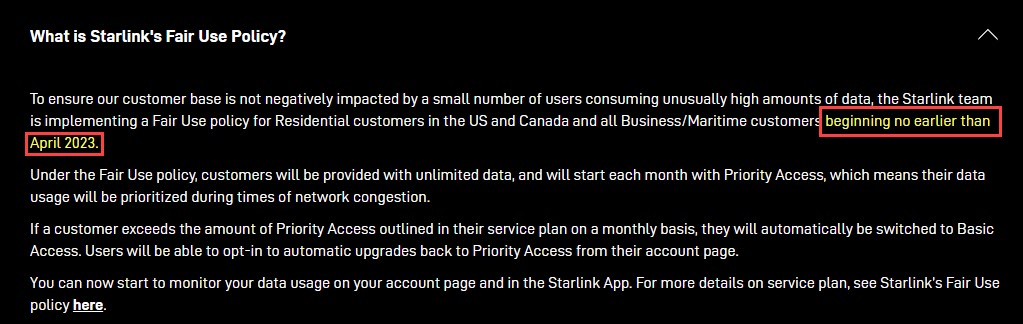 starlink fair use