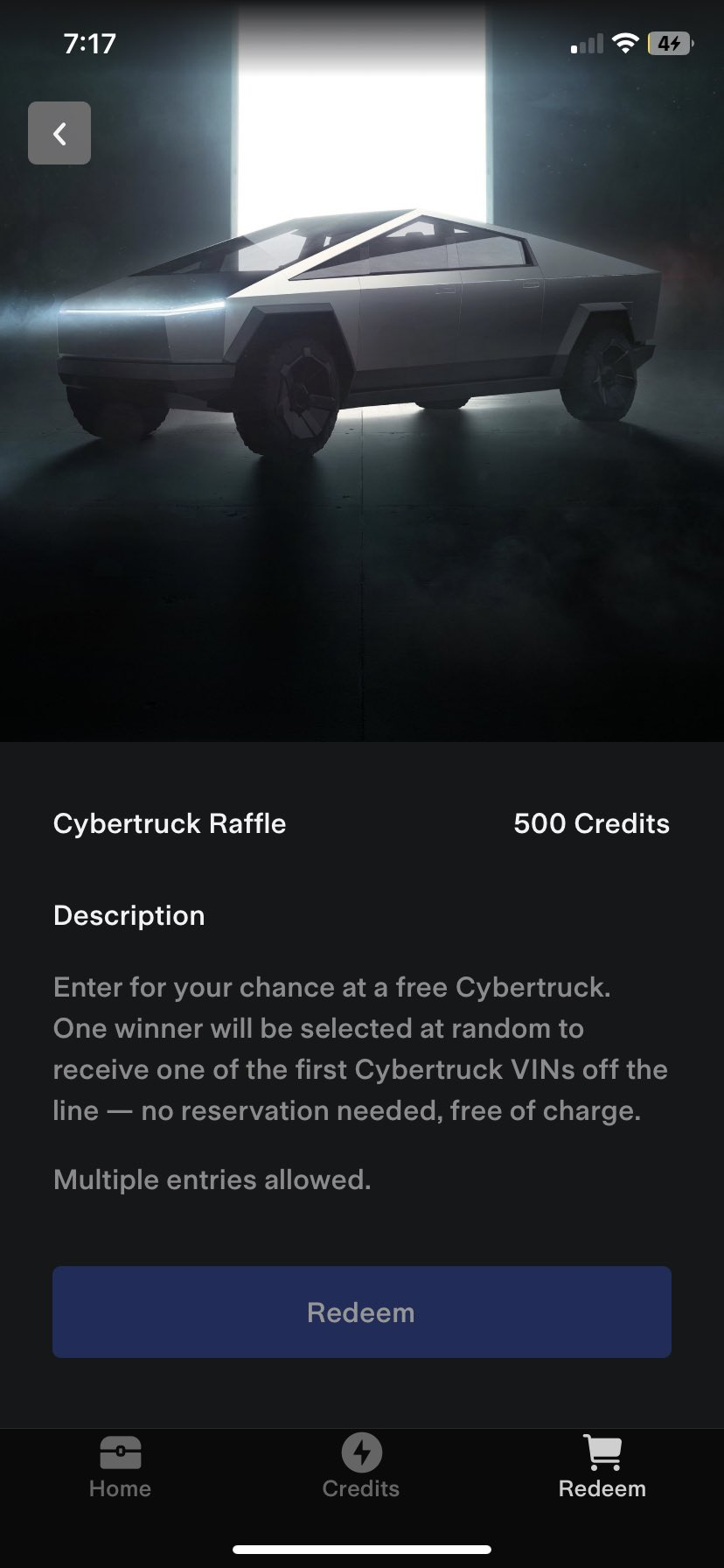 cybertruck raffle