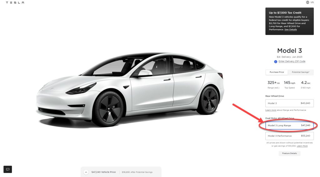 model 3 lr