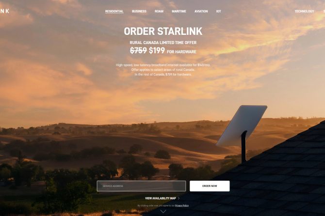 starlink rural canada