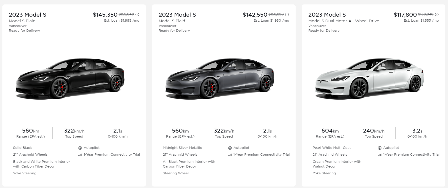 Tesla verhoogt voorraadkortingen Model S/X tot bijna $ 15.000 in Canada en meer dan $ 10.000 in de VS, Model 3 tot $ 3.500