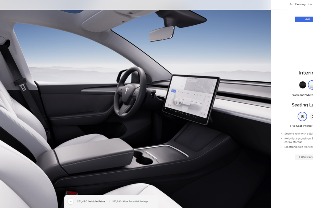 model y white interior