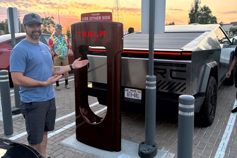 Tesla Cybertruck at 50,000th Supercharger