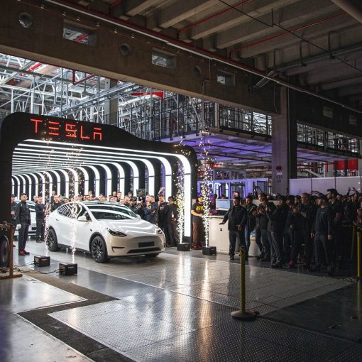 Tesla Model Y rolls off the Giga Berlin assembly line