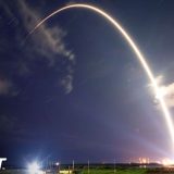 Telesat rocket launch trail