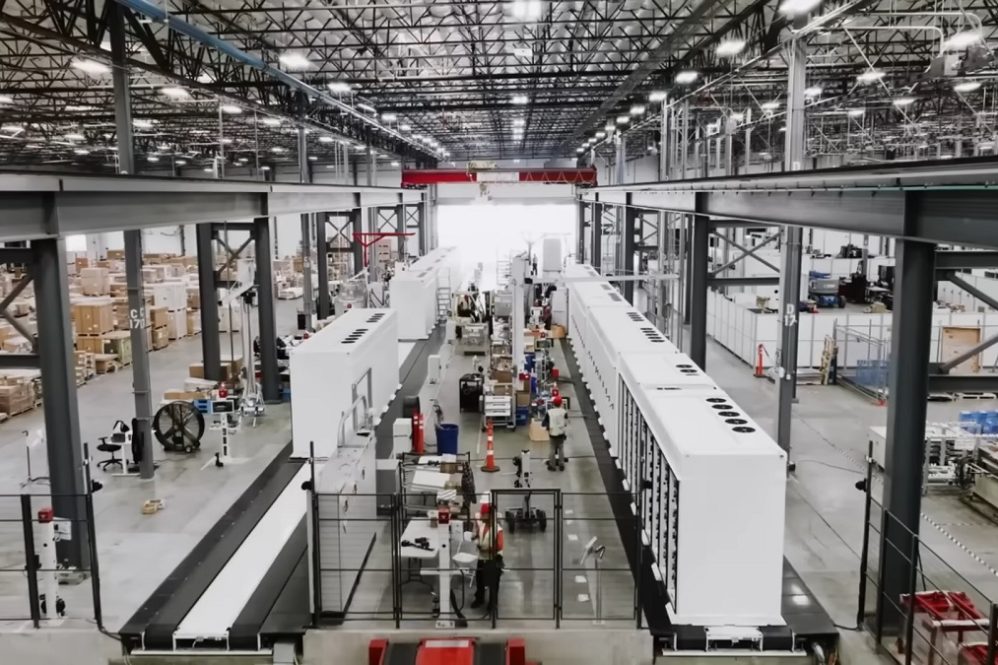 Megapack units in Megafactory, Lathrop, CA