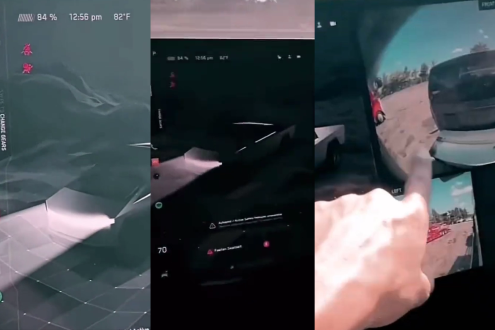 cybertruck ui collage