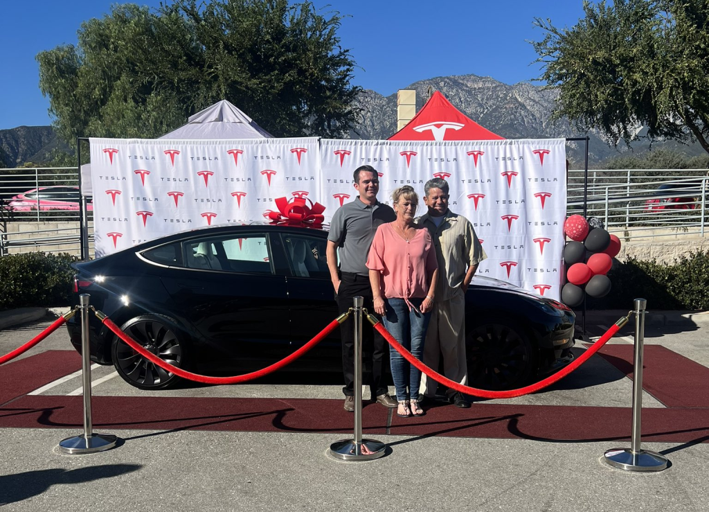 Tesla referral program winner gifts new Model 3 Performance to parents Drive Tesla