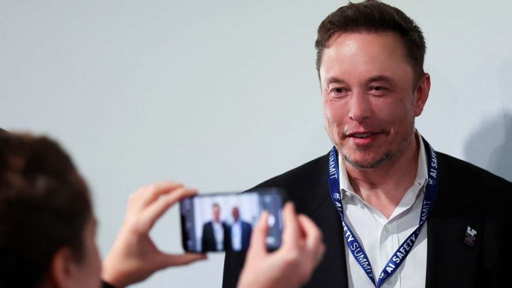 Elon Musk at the UK's first AI Safety Summit/ AP