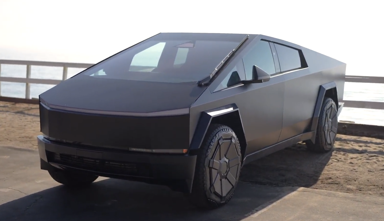 Tesla Chief Designer shows off matte black Cybertruck - Drive Tesla