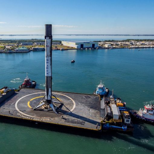 Of Course I Still Love You berthing at Port Canaveral with a Falcon 9 booster