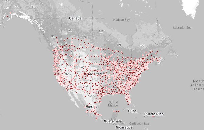 supercharger map north america