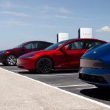 Teslas at a V4 Supercharger