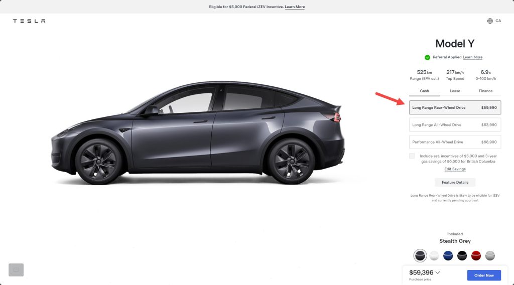 model y lr rwd