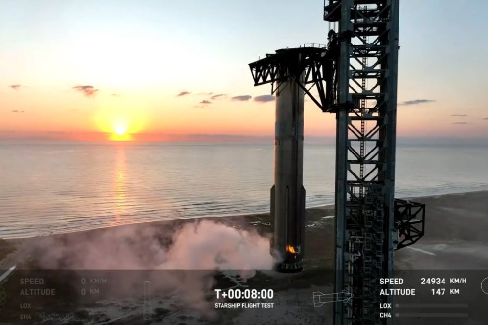 starship booster caught