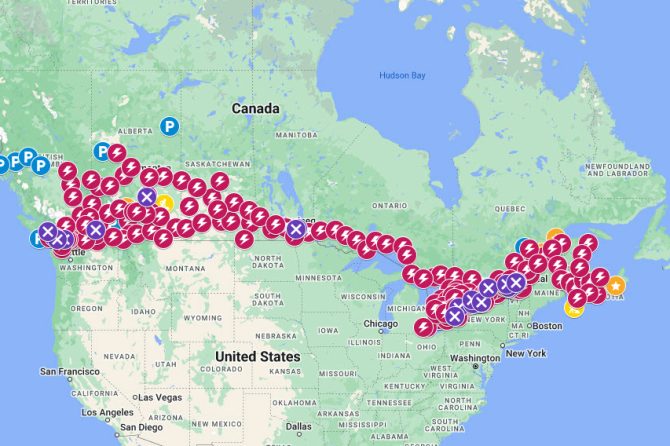supercharger canada map