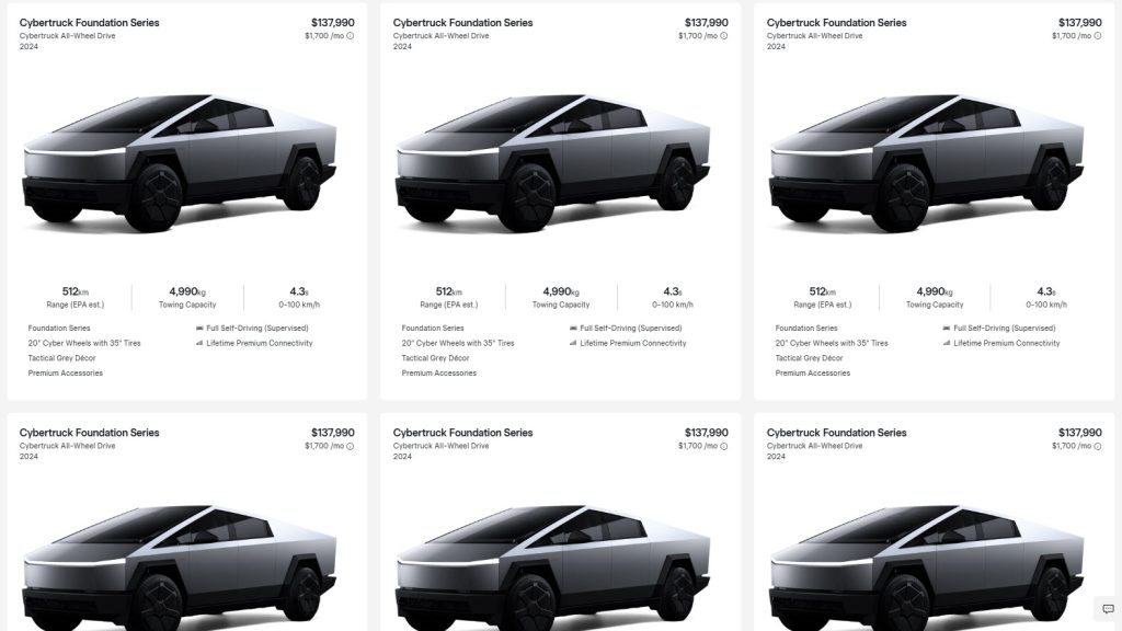 cybertruck inventory canada