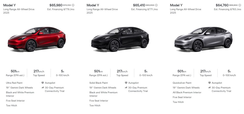 model y discounts