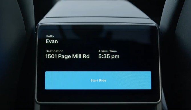 Tesla Robotaxi ride hailing service courtesy of Tesla on X