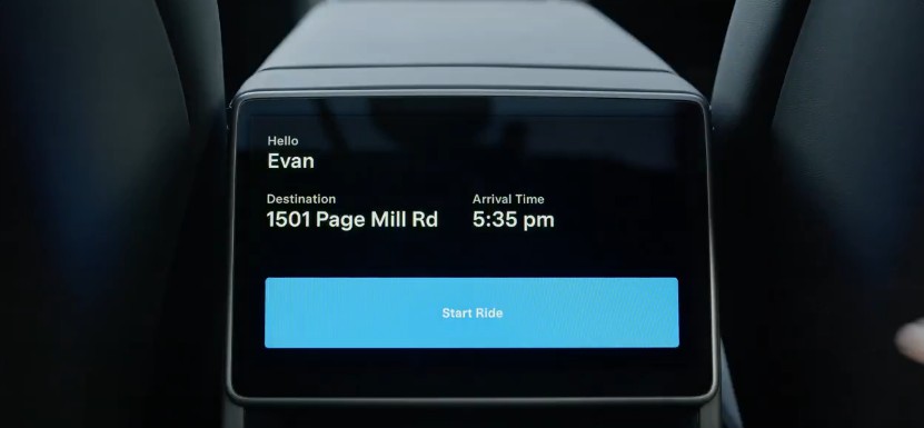 Tesla Robotaxi ride hailing service courtesy of Tesla on X