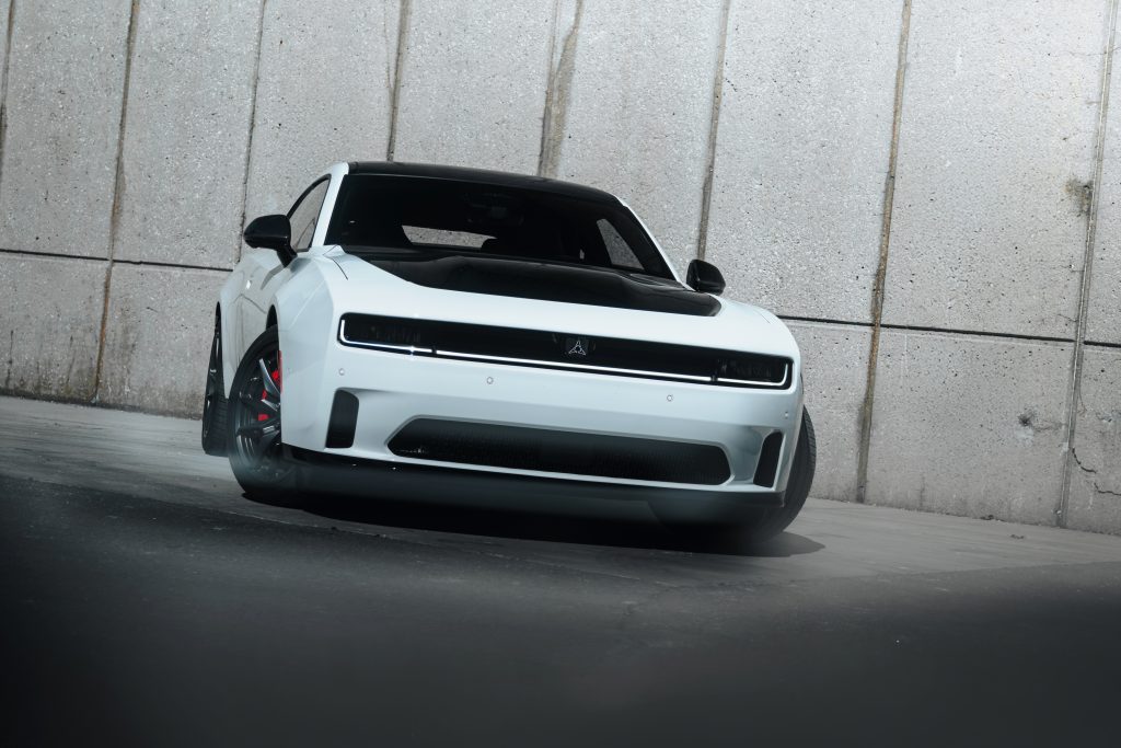 2026 Dodge Charger Daytona with gloss black painted hood, a new