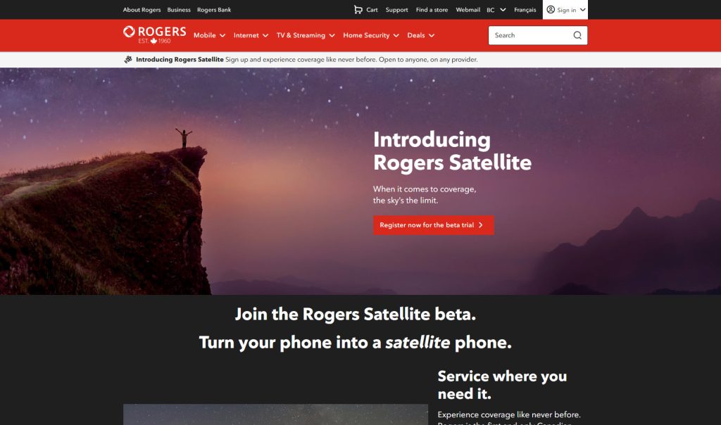 rogers satellite