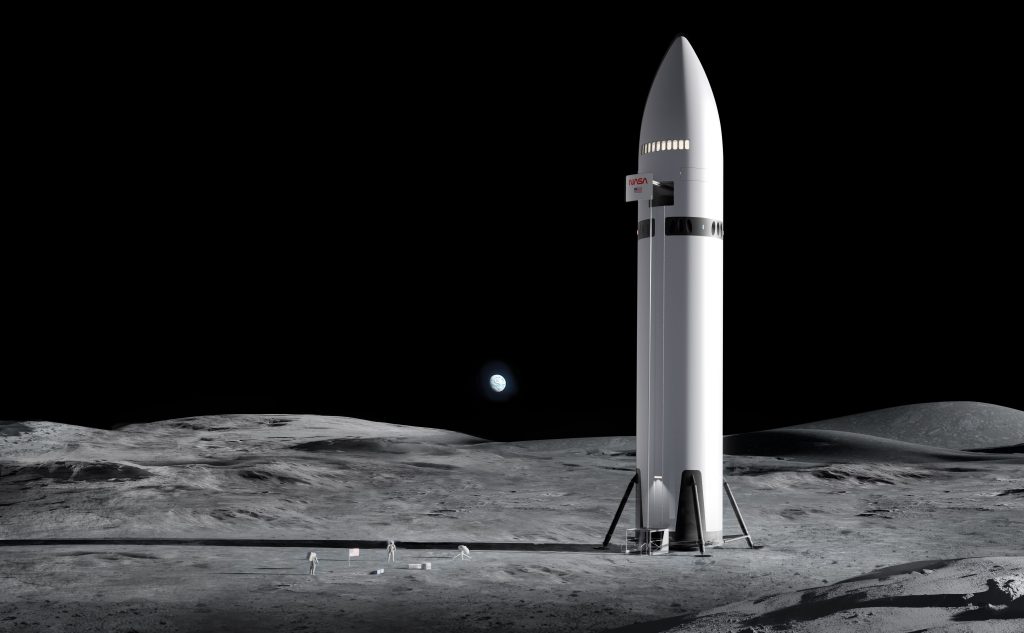 starship on moon