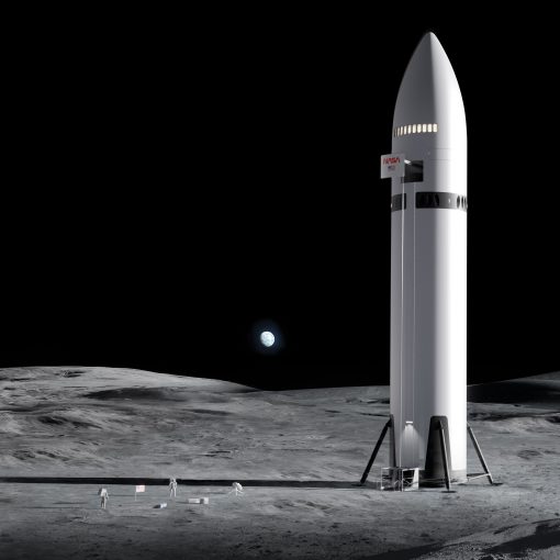 starship on moon