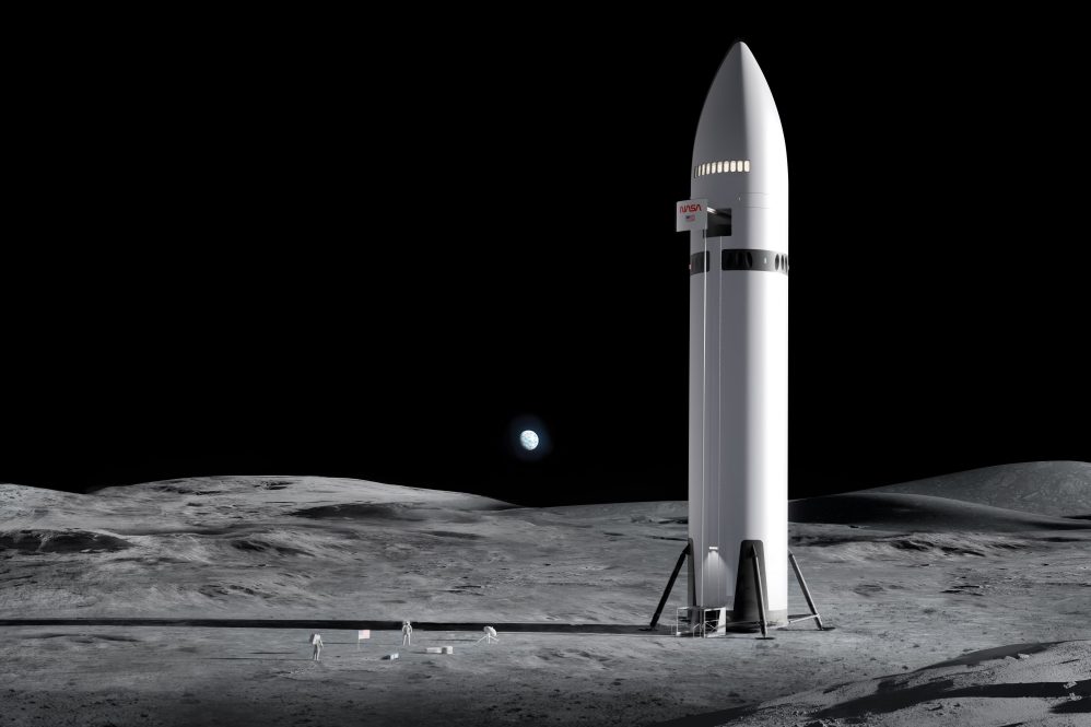 starship on moon