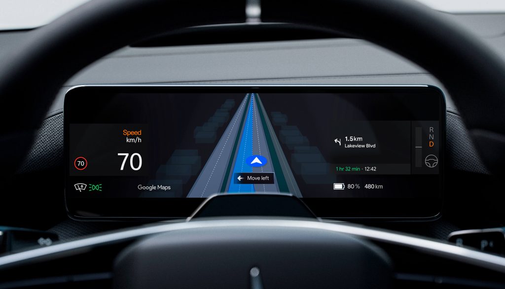 Polestar integrates Google Maps' live lane guidance