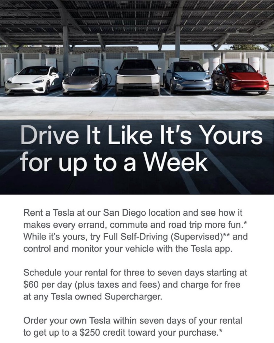 Tesla Introduces Car Rentals With FSD and Free Supercharging for $60 a ...