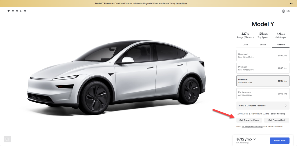 model y trade in