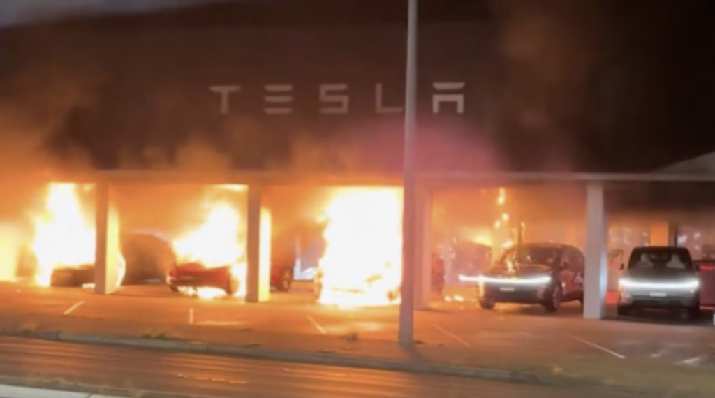 tesla fire parramatta