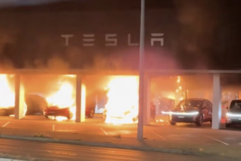 tesla fire parramatta
